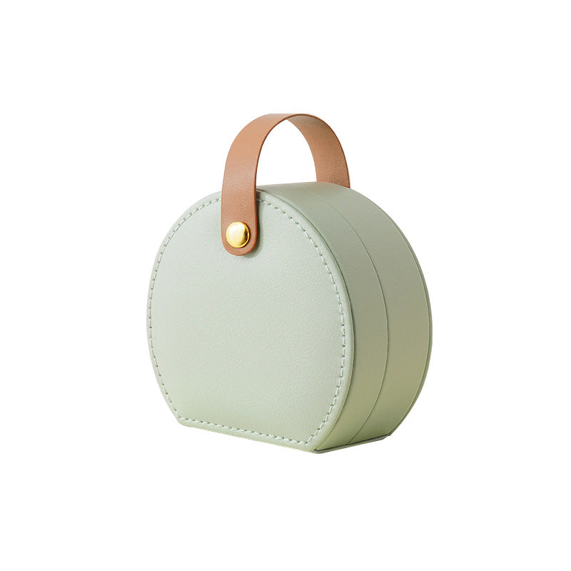 Half-Moon Travel Jewelry Case Light Green