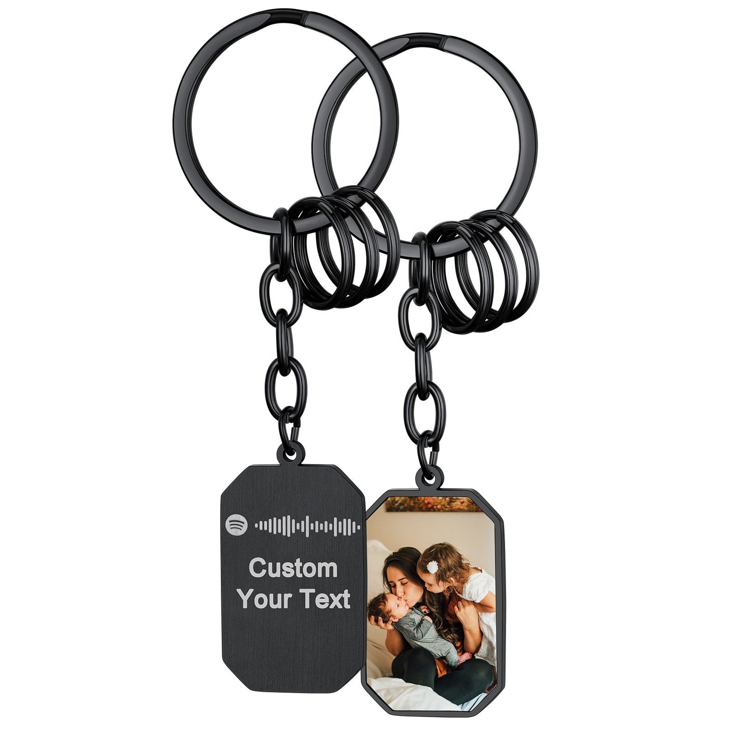 Octagon Music Song Picture Keychain
