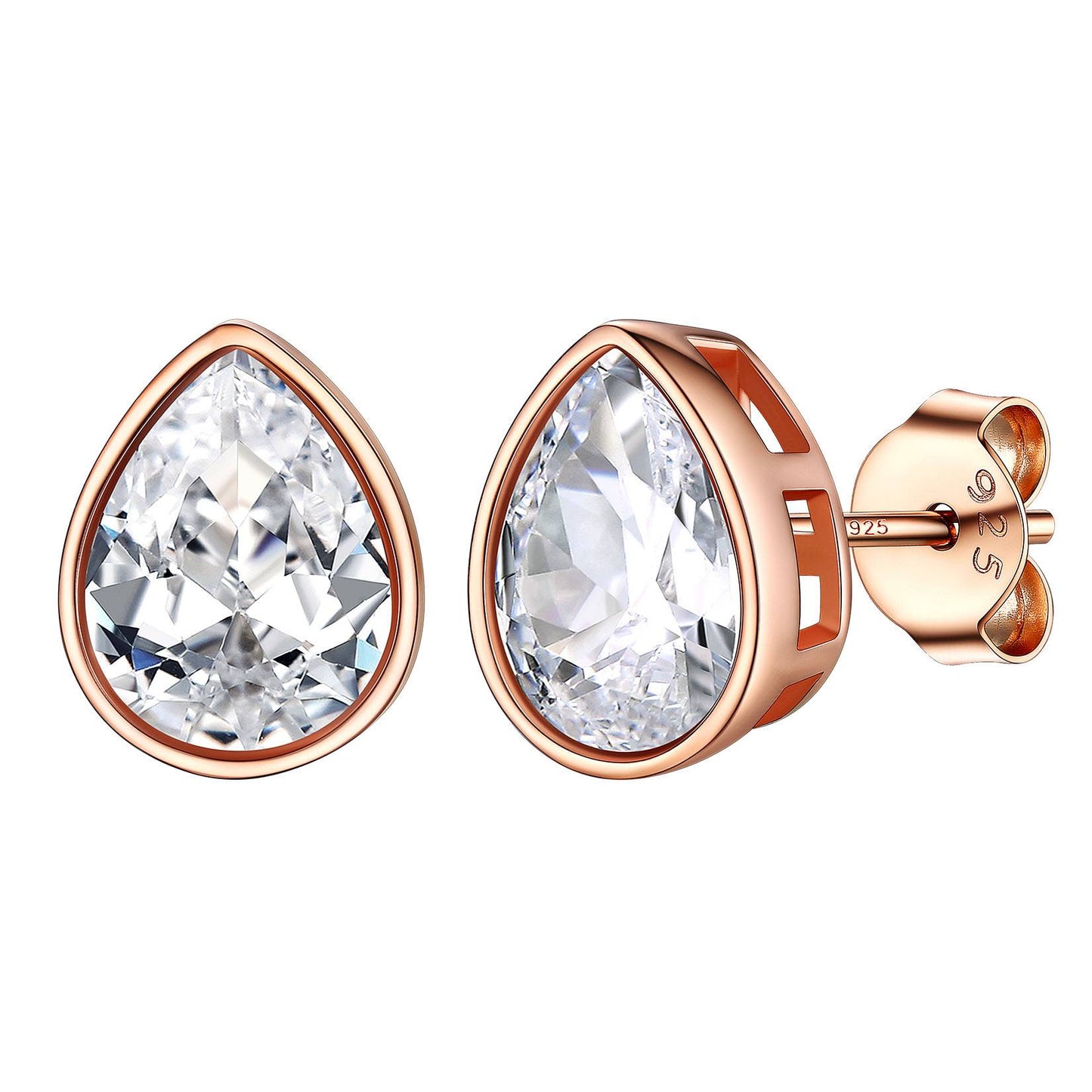 Pear Cut Black CZ Earrings Black Cz 7mm