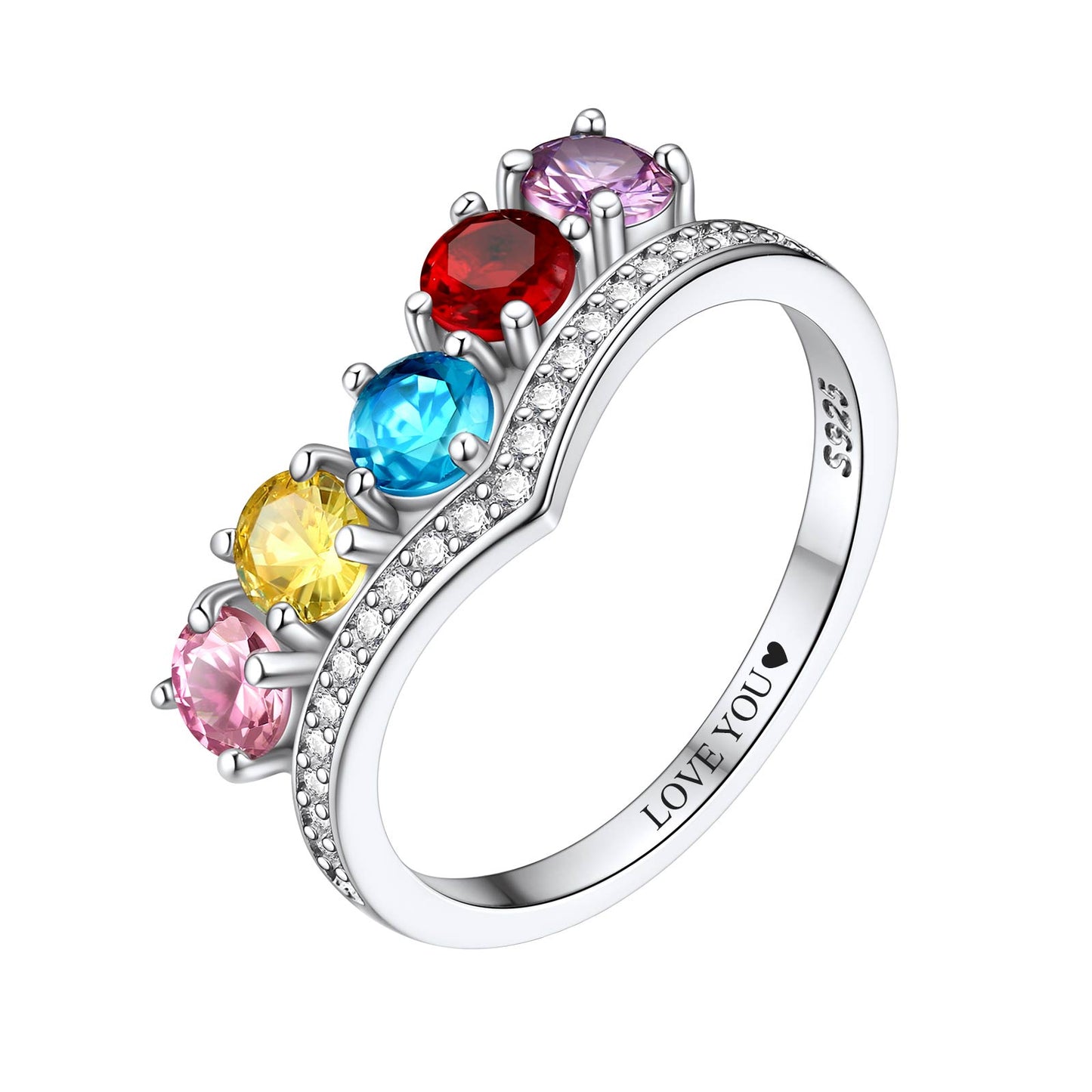 Personalized Family Birthstone Ring