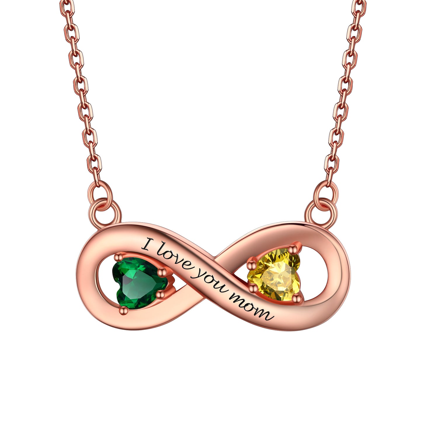 Personalized Name Birthstone Infinity Necklace For Mom