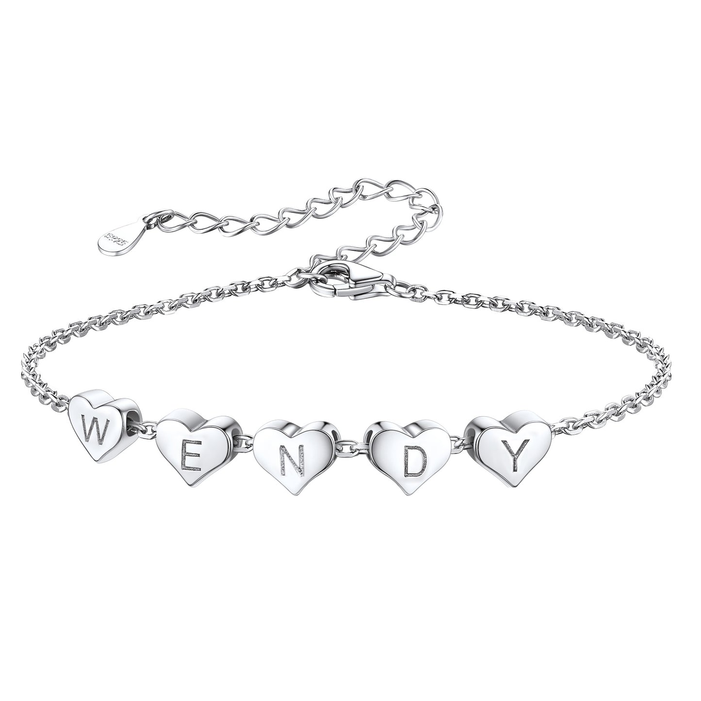 Personalized 5 Heart Inital Bracelet VH19199