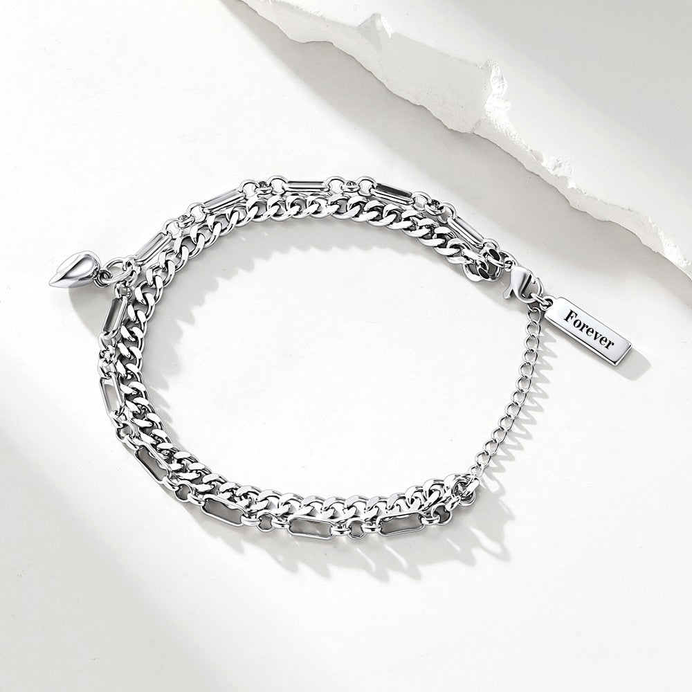 Personalized Engraved Heart Matching Bracelets