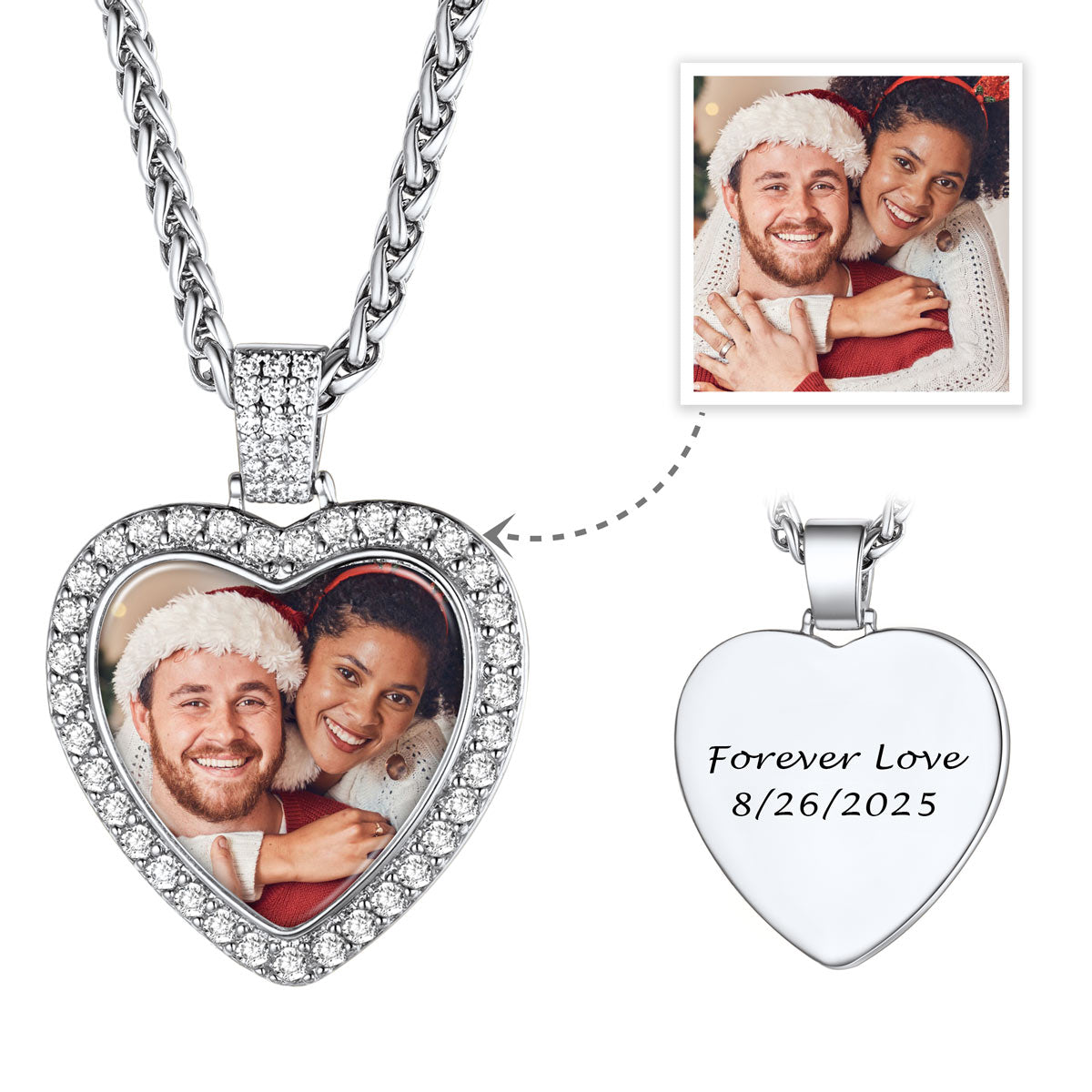 Personalized Heart Photo Pendant Necklace