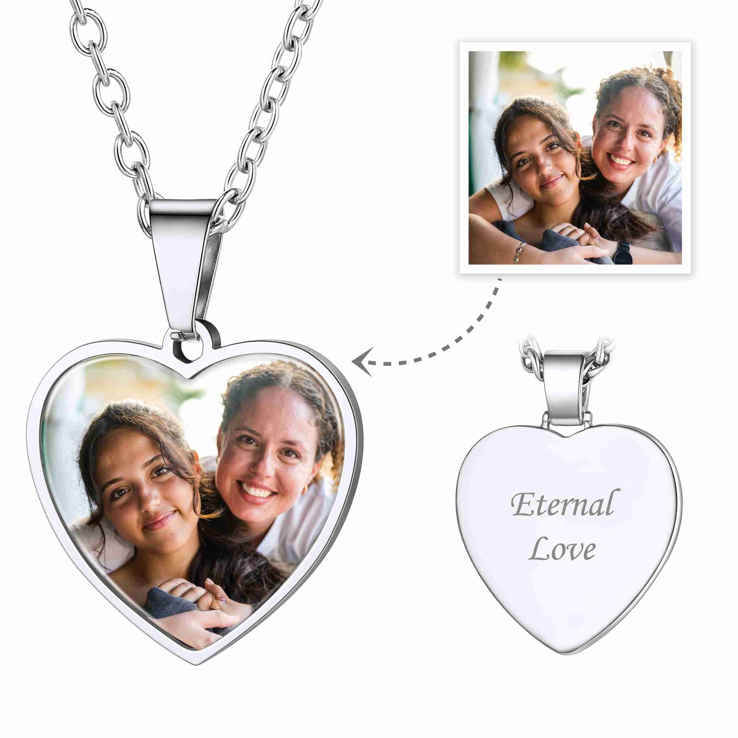 Personalized Heart Picture Necklaces for Women CFP14822