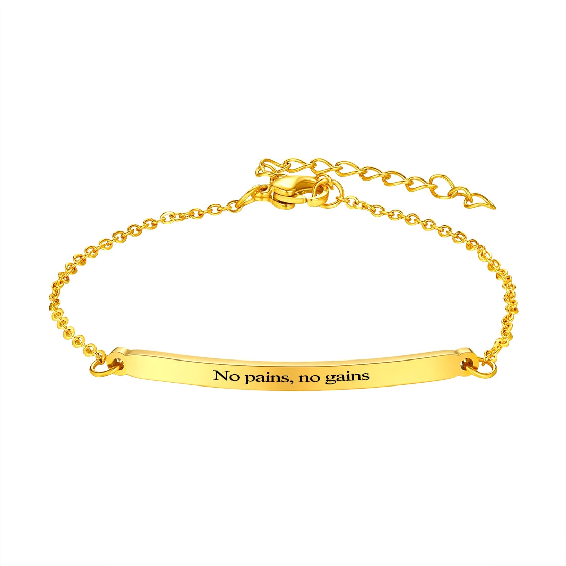 Personalized Name Bar Bracelet gold plated