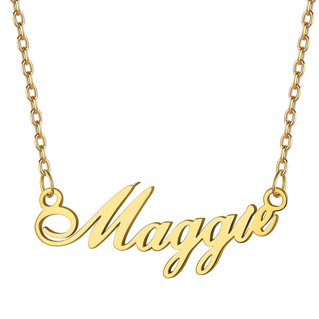 Gold Name Necklace for Women