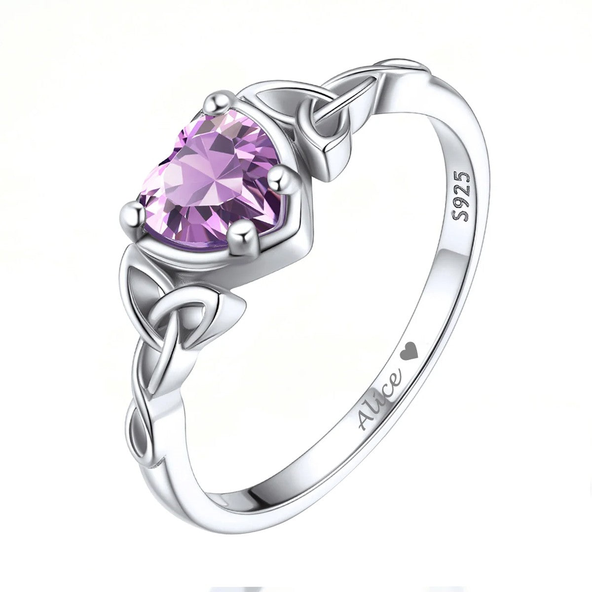 Plata 925 Anillo Corazón Nudo Celta - Ajustable Y Abierto, Regalo
