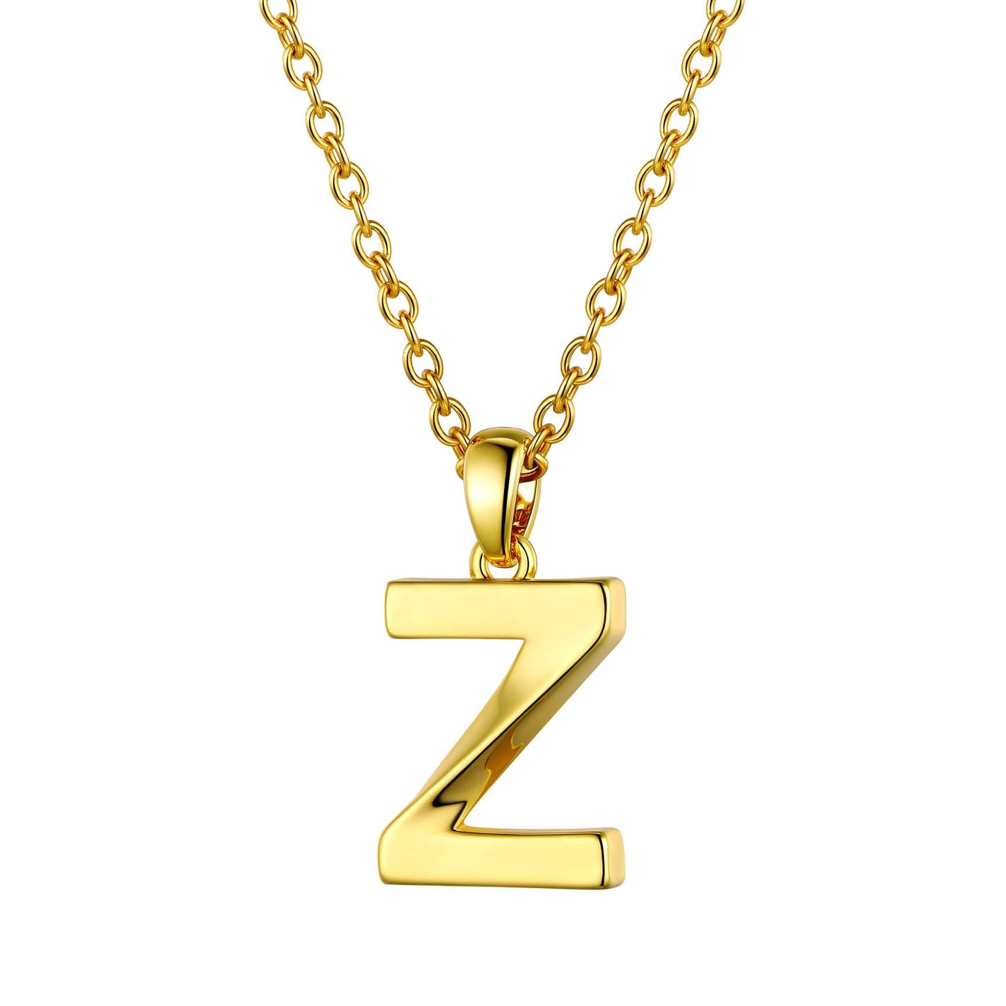 Twist Initial Z Pendant Necklace for Women