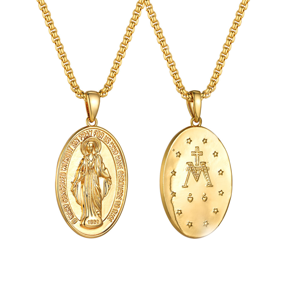 Virgin Mary Miraculous Medal Necklaces for Women