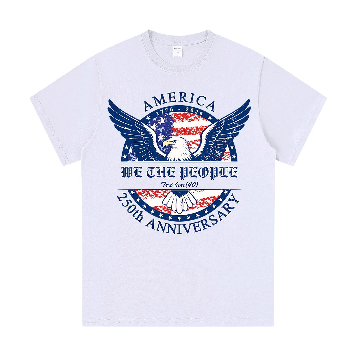 White 250th Anniversary T Shirt USA 4th of July Shirts for Men Women