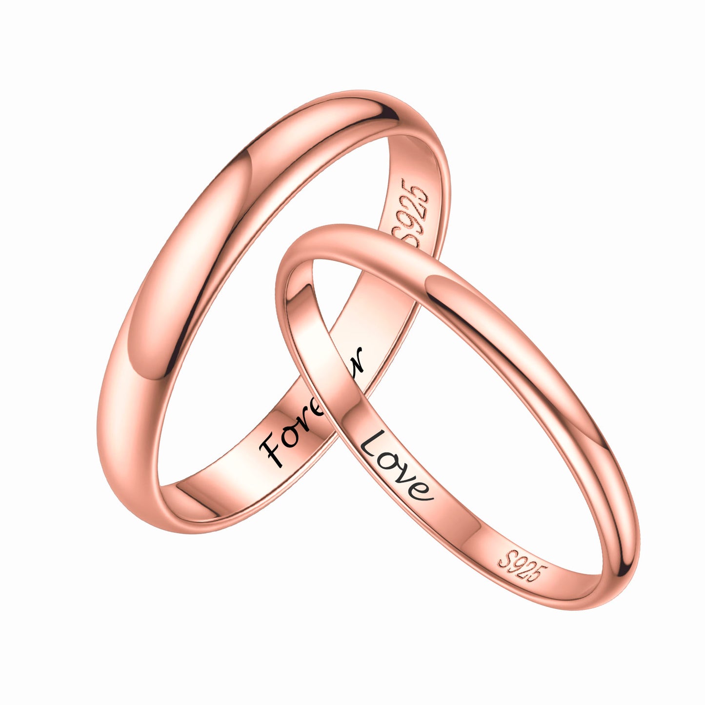 rose gold plated ring for couple