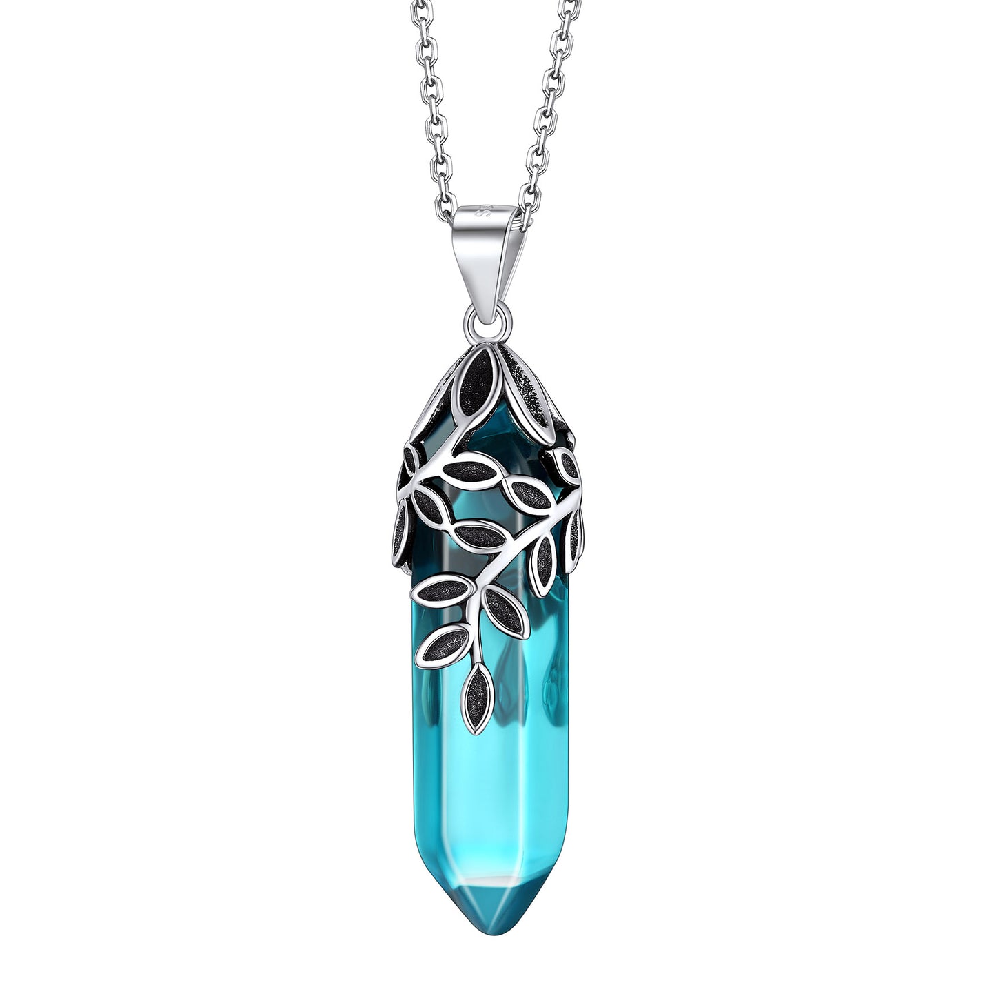 ⚡Flash Sale Olive Leaf Wrap Crystal Necklace in 925 Sterling Silver