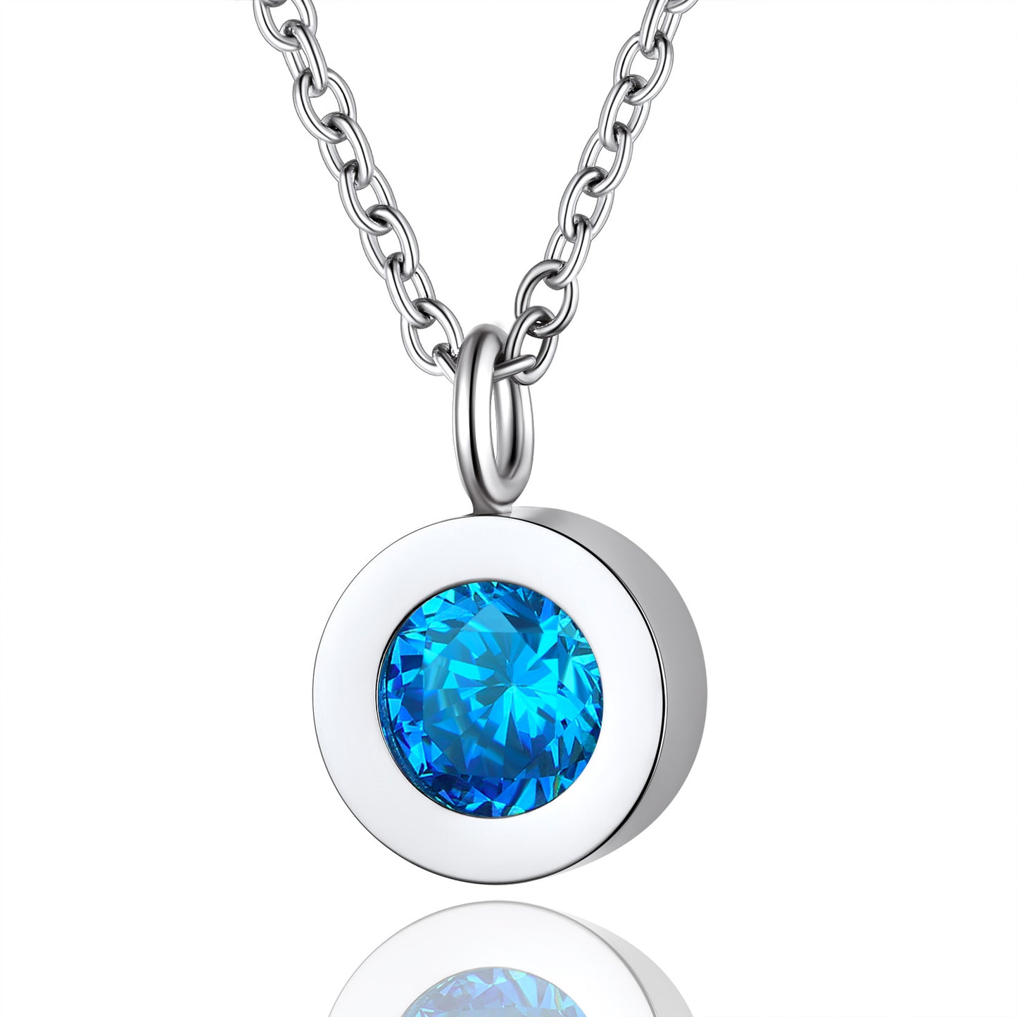 Personalized Round Cut Birthstone Necklace for Women BIRTHSTONES JEWELRY