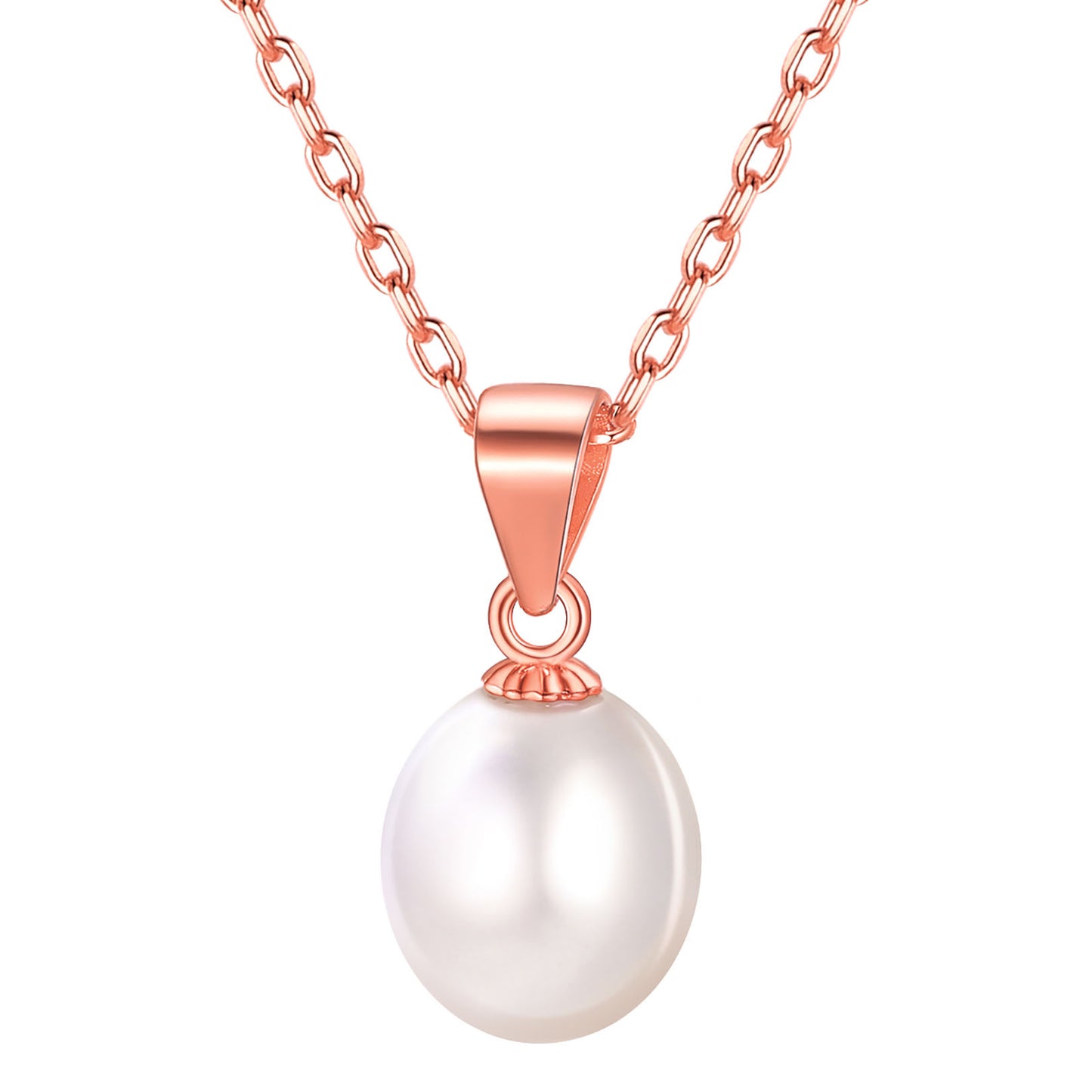 Classic Sterling Silver Single Pearl Pendant Necklace