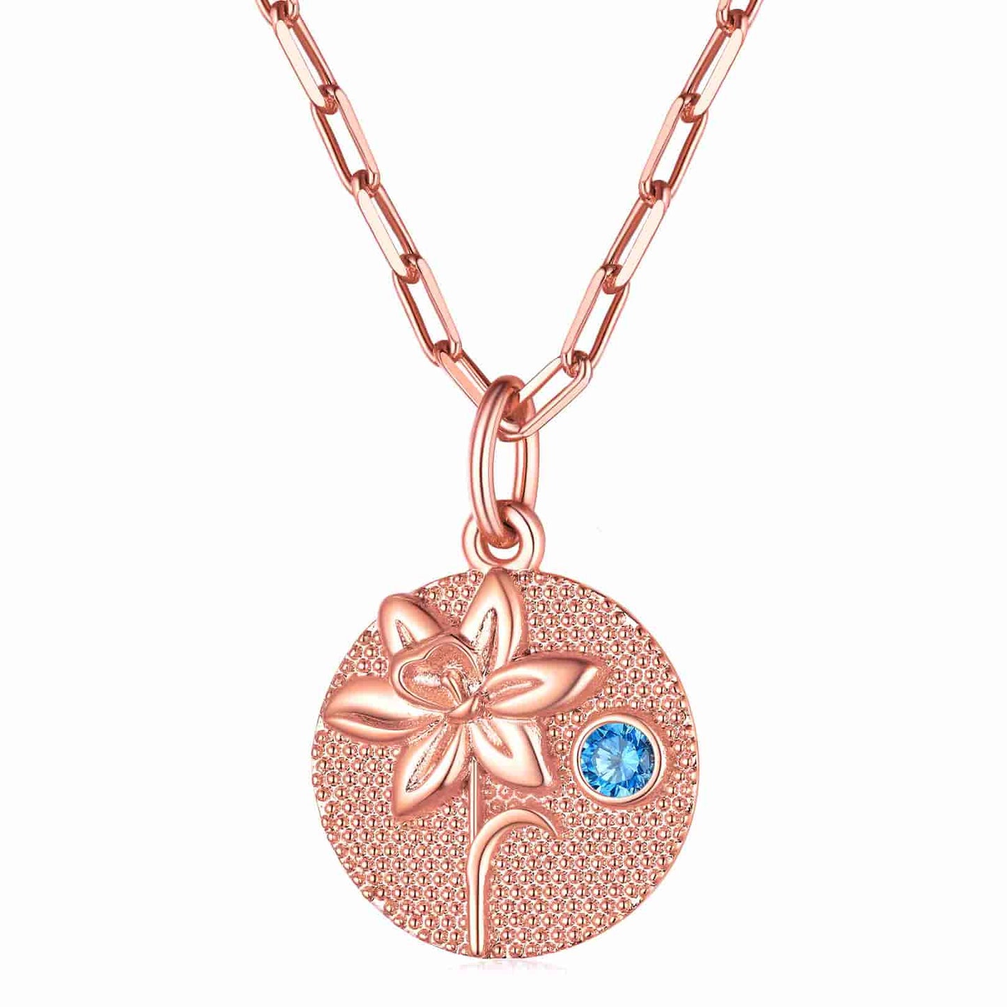 Personalized Birth Flower Birthstone Necklace for women