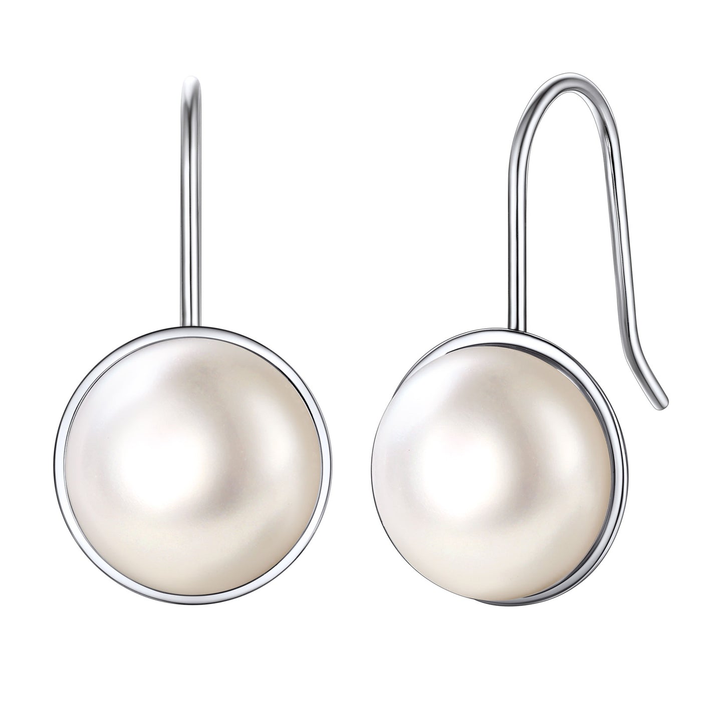 ⚡Flash Sale Sterling Silver Fish Hook Pearl Earrings For Women