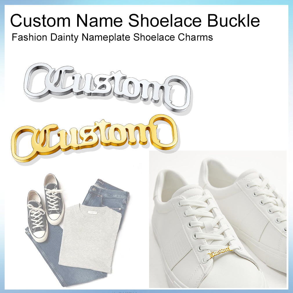 Personalized Nameplate Shoelace Buckle 2Pcs
