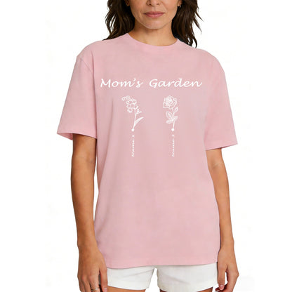 Custom Name Garden Flower T Shirt for Mom 1-5 Names