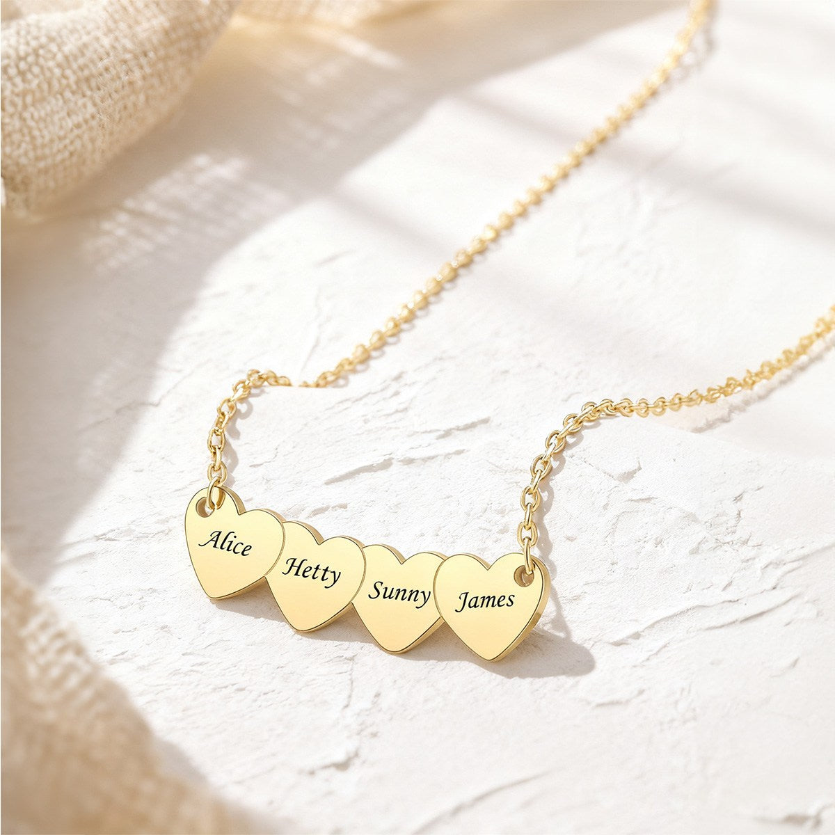 1-5 Hearts Name Necklace for Women