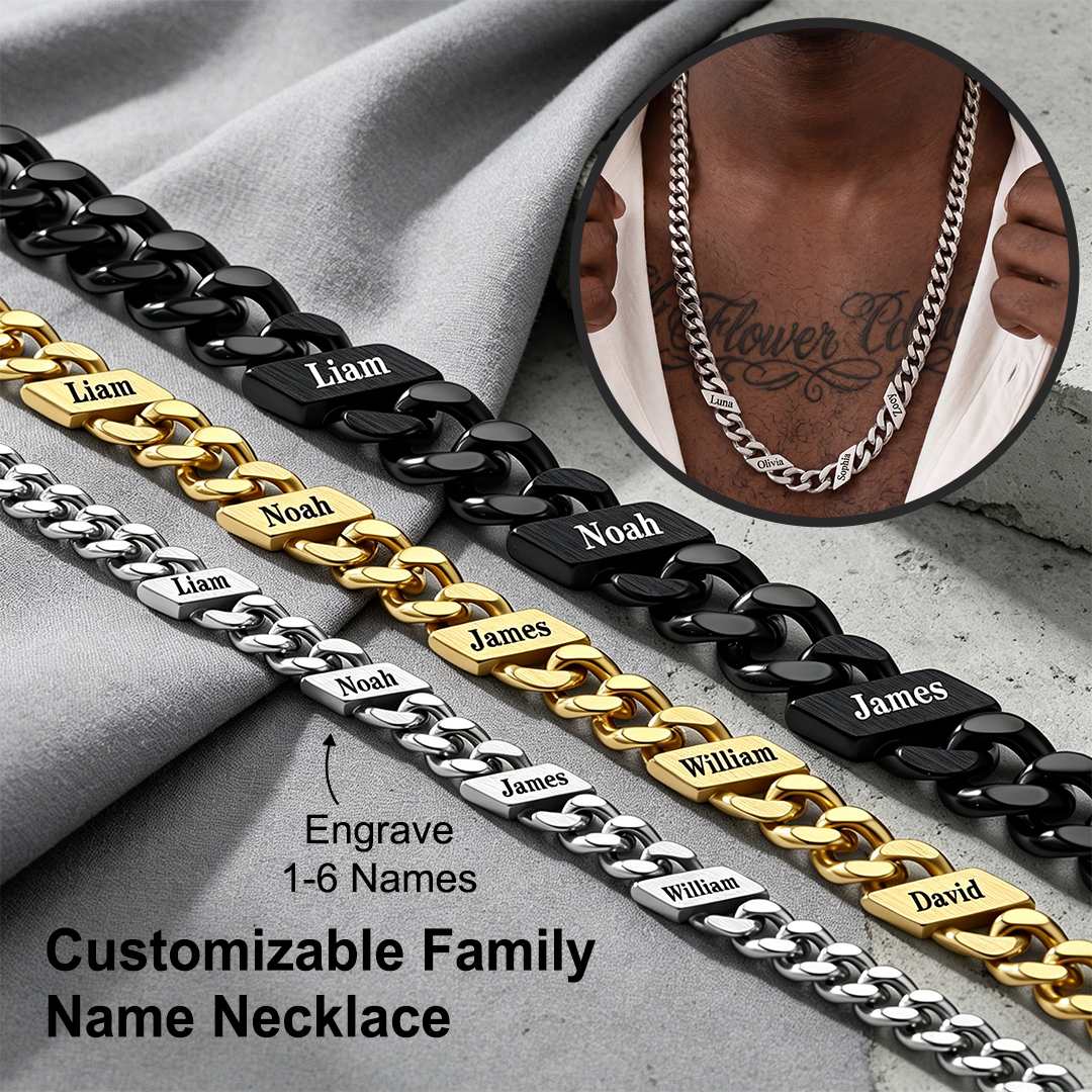 1-6 Names Cuban Chain Necklace for Men