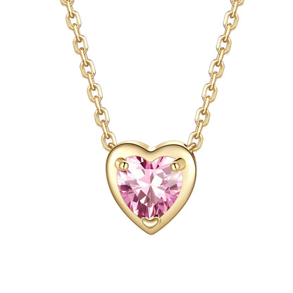 Heart November Birthstone Necklace on a white background