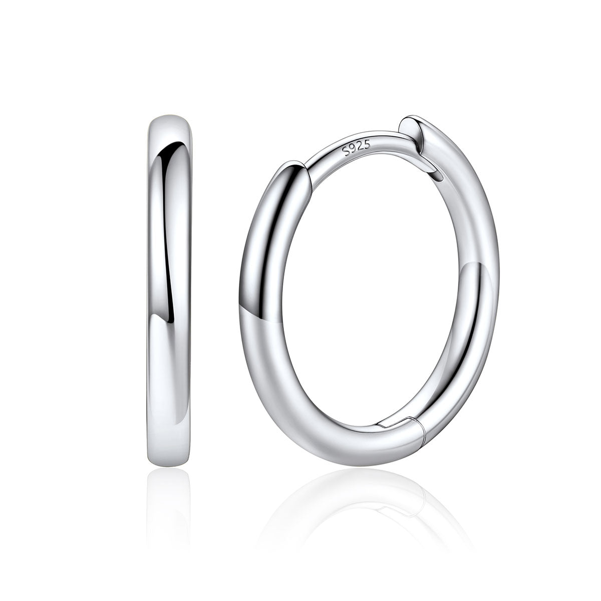 10mm Classic Huggie Earrings for Men Women on a white background