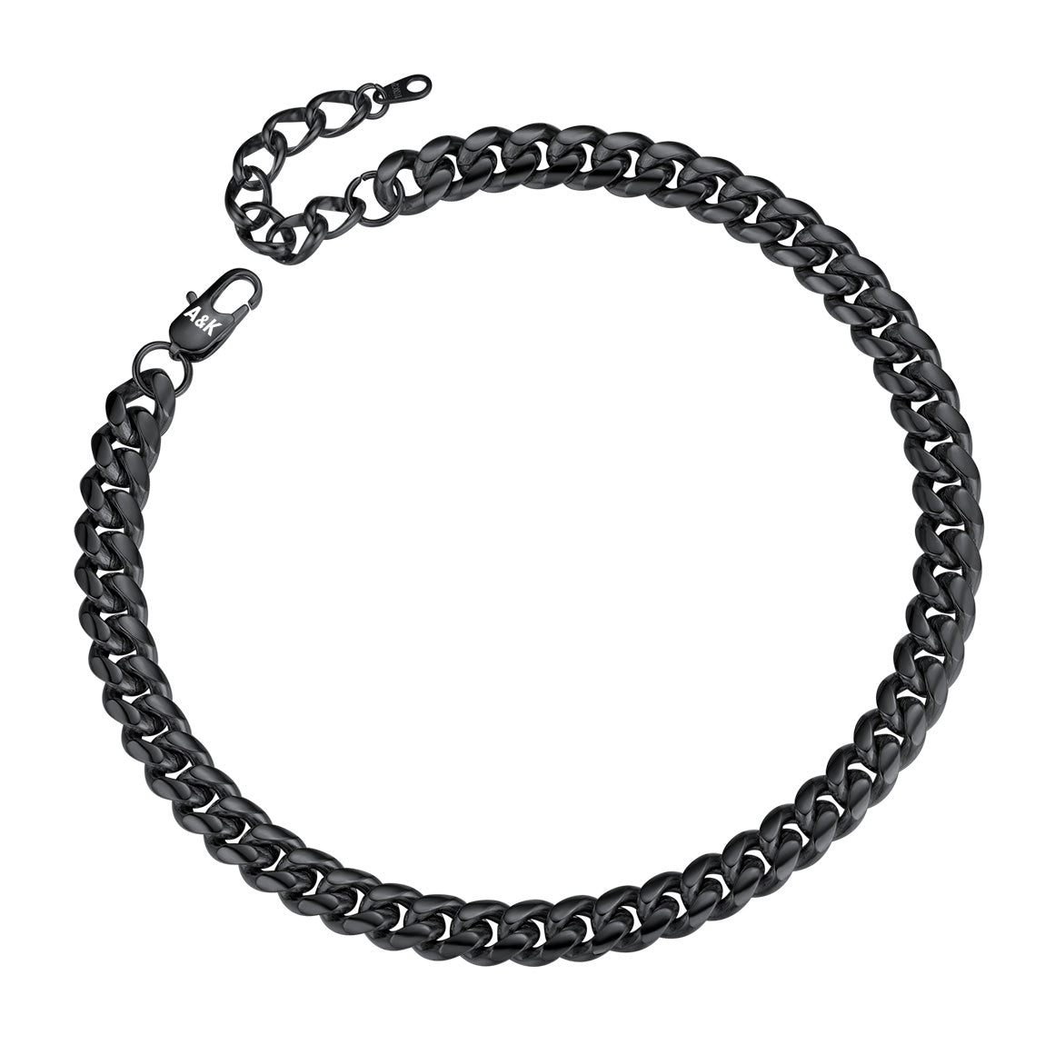 10mm Cuban Link Chain Necklace Black Plated