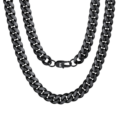 10mm Custom Cuban Link Chain Necklace Black Plated