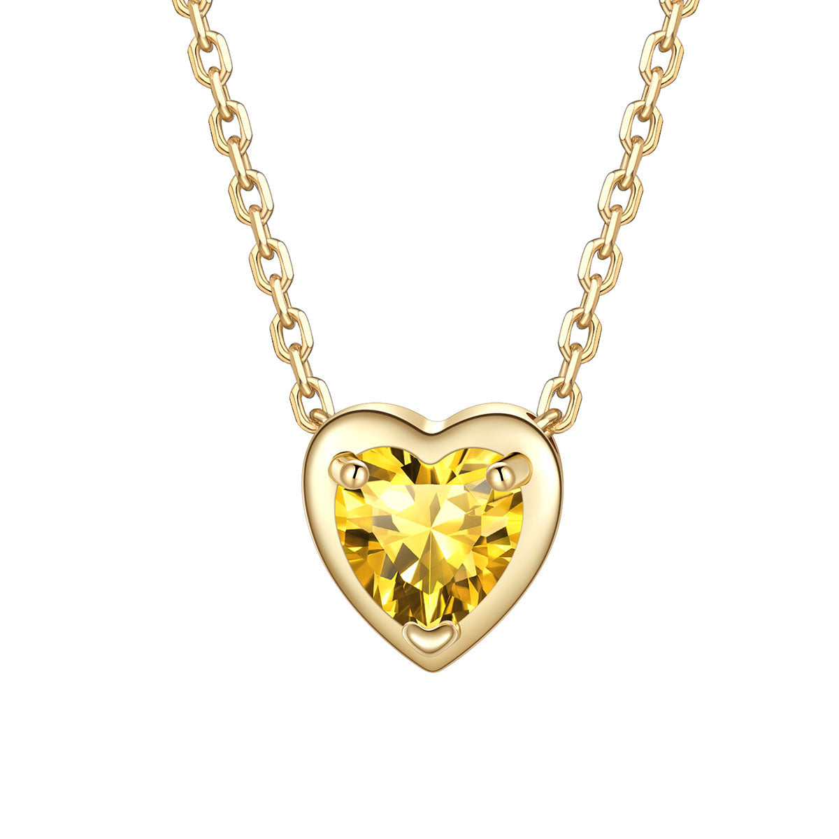 Heart  November Birthstone Necklace on a white background