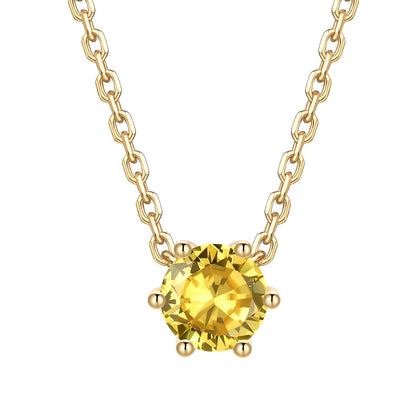 Round Cut November Birthstone Necklace on a white background