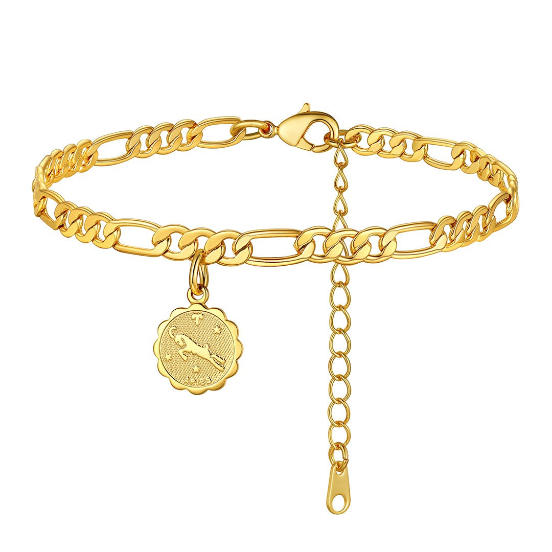 12 Constellation Zodiac Chain Anklet for Women