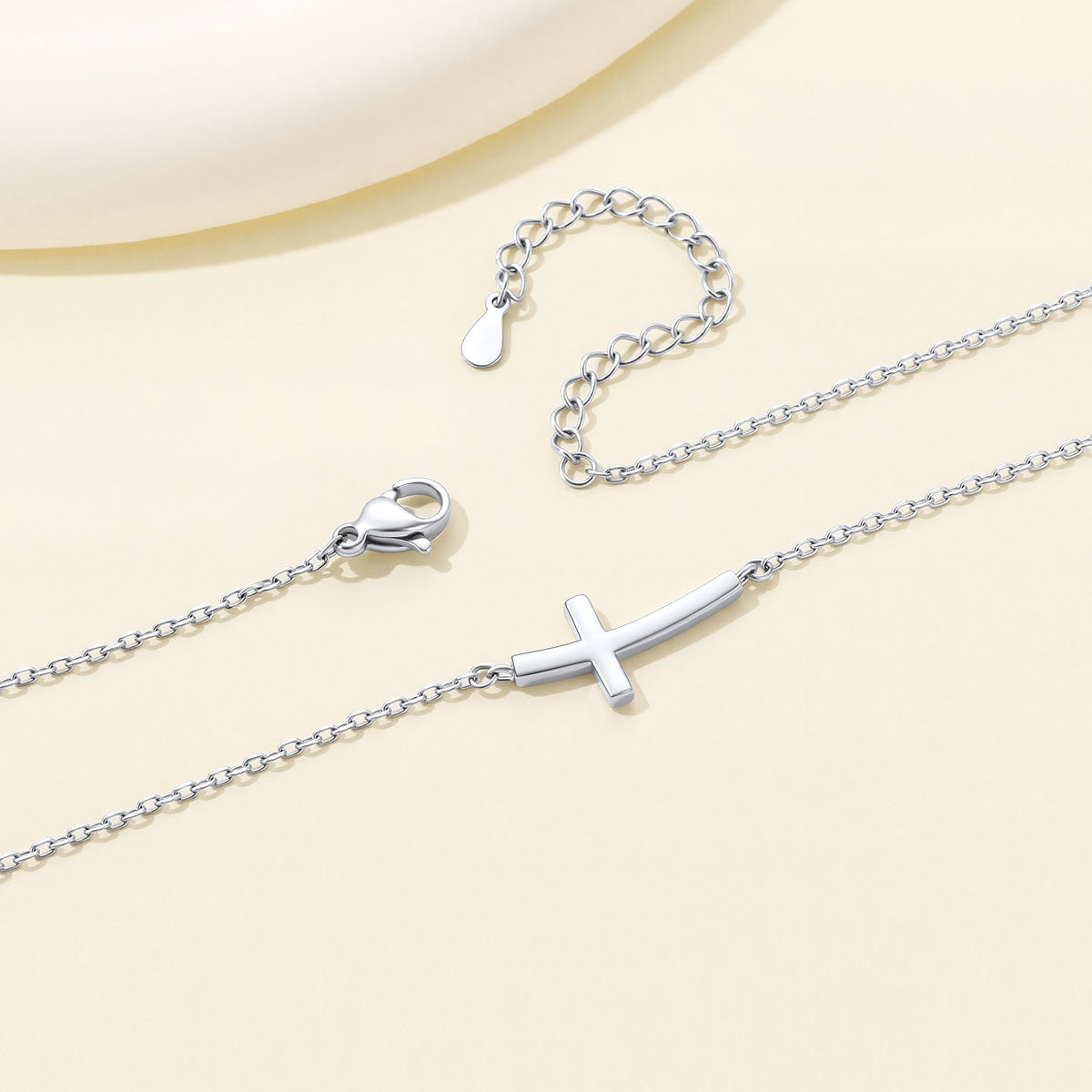 Concise Sideways Cross Necklace for Women