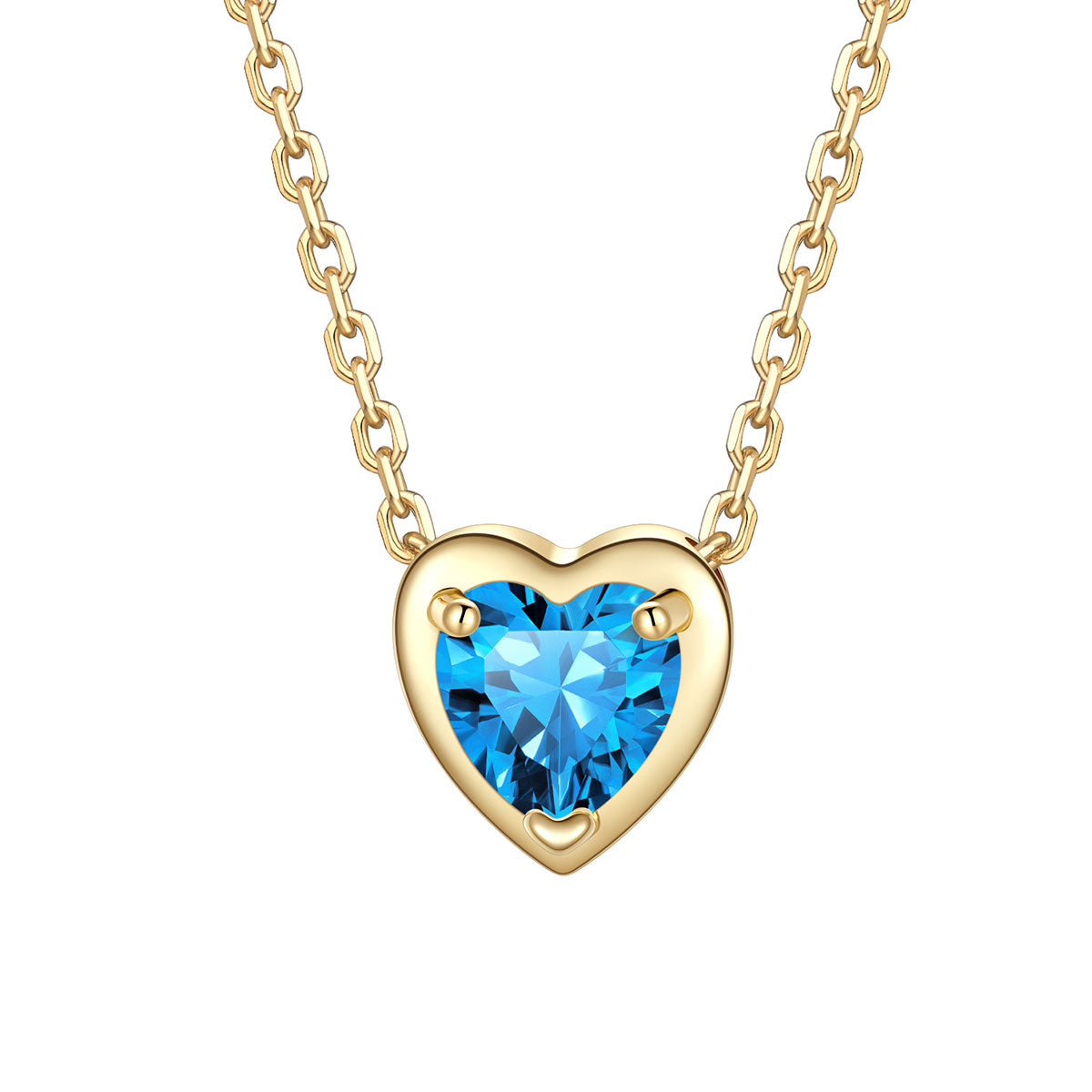 Heart December Birthstone Necklace on a white background