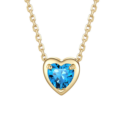 Heart December Birthstone Necklace on a white background