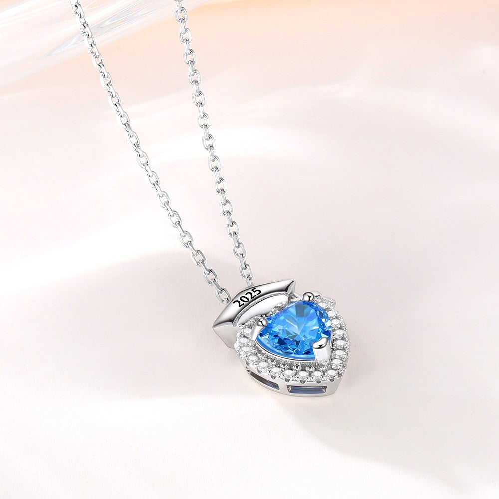 12 month Birthstone Graduation Necklace