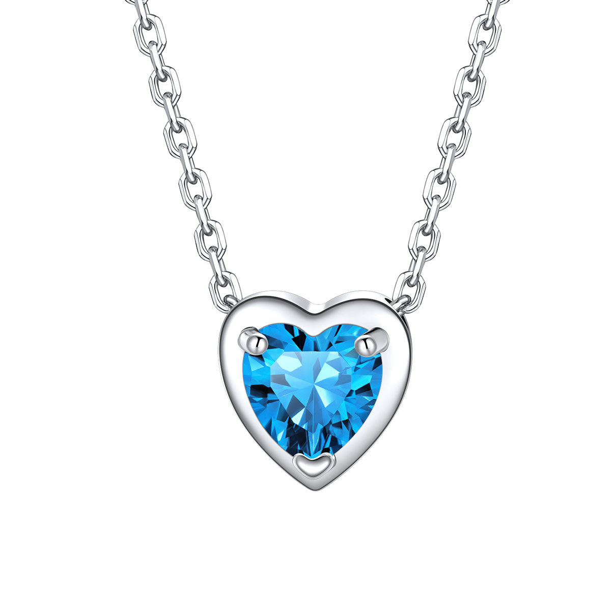 Heart December Birthstone Necklace on a white background