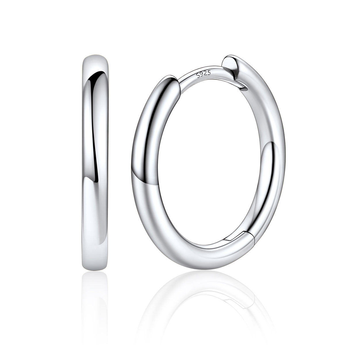 12mm Classic Huggie Earrings for Men Women on a white background