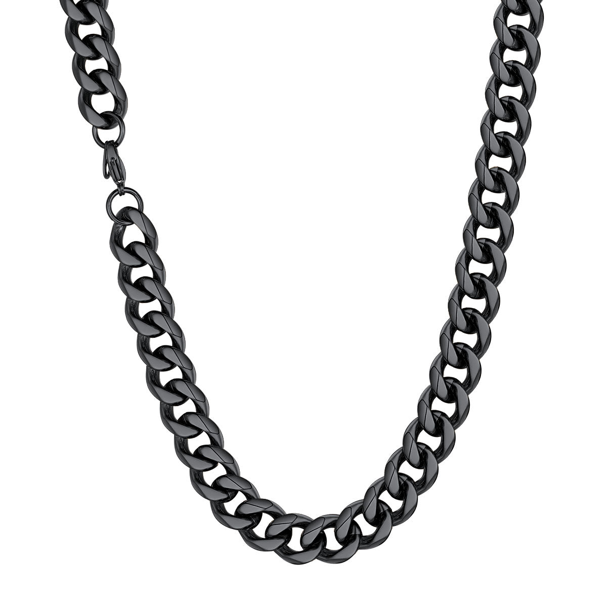 12mm Cuban Chain Necklace Black Plated