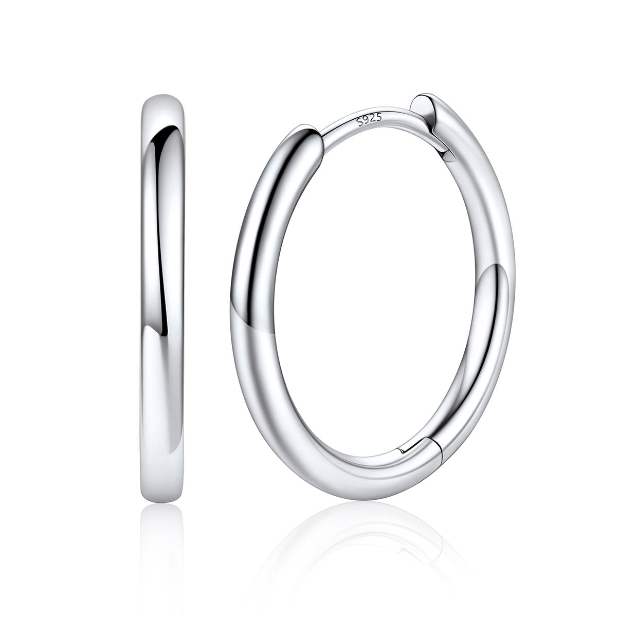 14mm Classic Huggie Earrings for Men Women on a white background