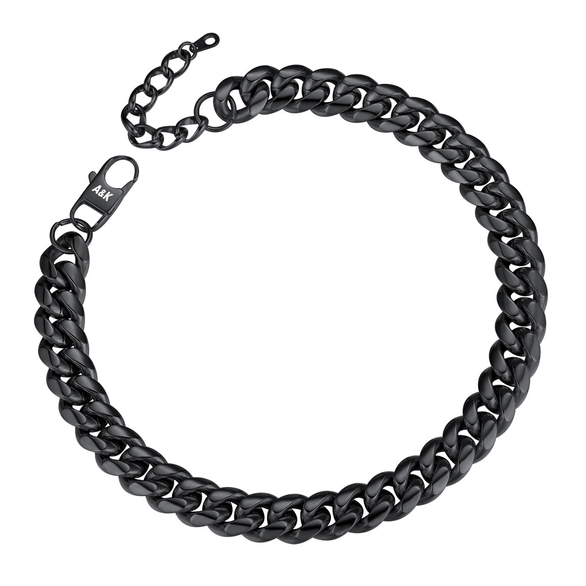 14mm Cuban Link Chain Necklace Black Plated