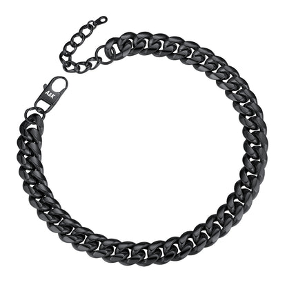 14mm Cuban Link Chain Necklace Black Plated