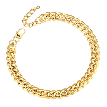 14mm Cuban Link Chain Necklace Gold Plated