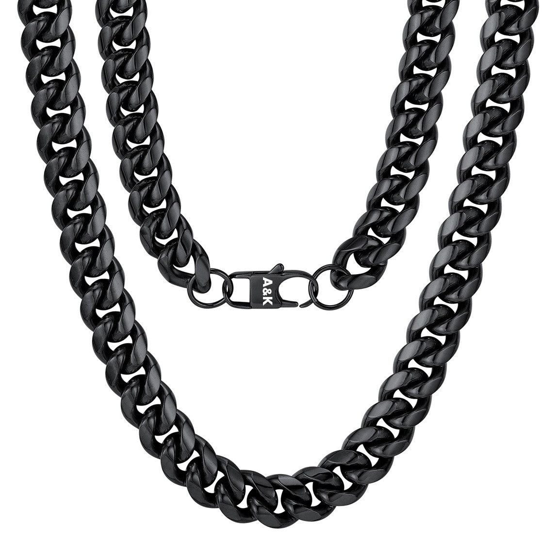 14mm Custom Cuban Link Chain Necklace Black Plated