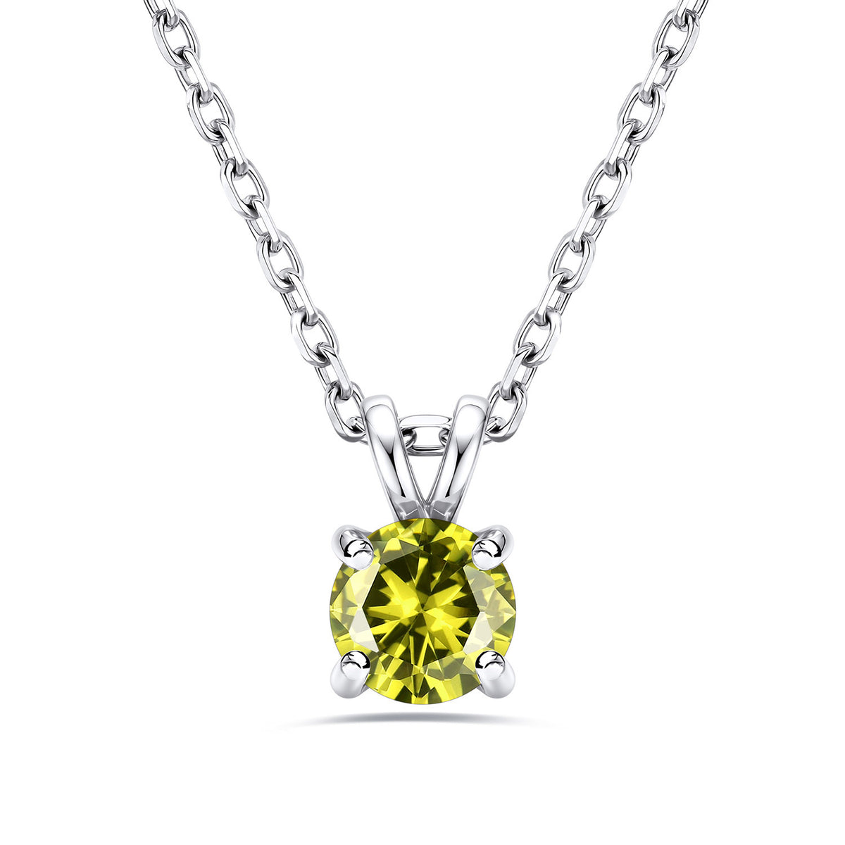 1CT Solitaire August Birthstone Necklace For Women on a white background