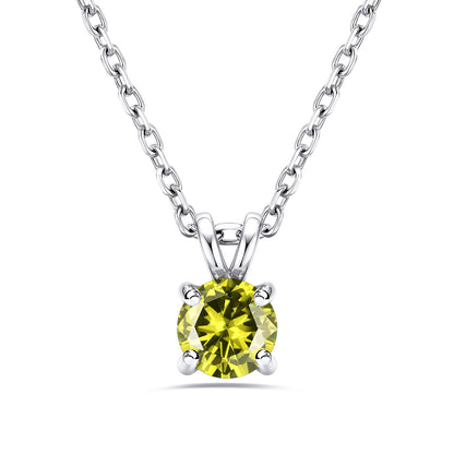 1CT Solitaire August Birthstone Necklace For Women on a white background
