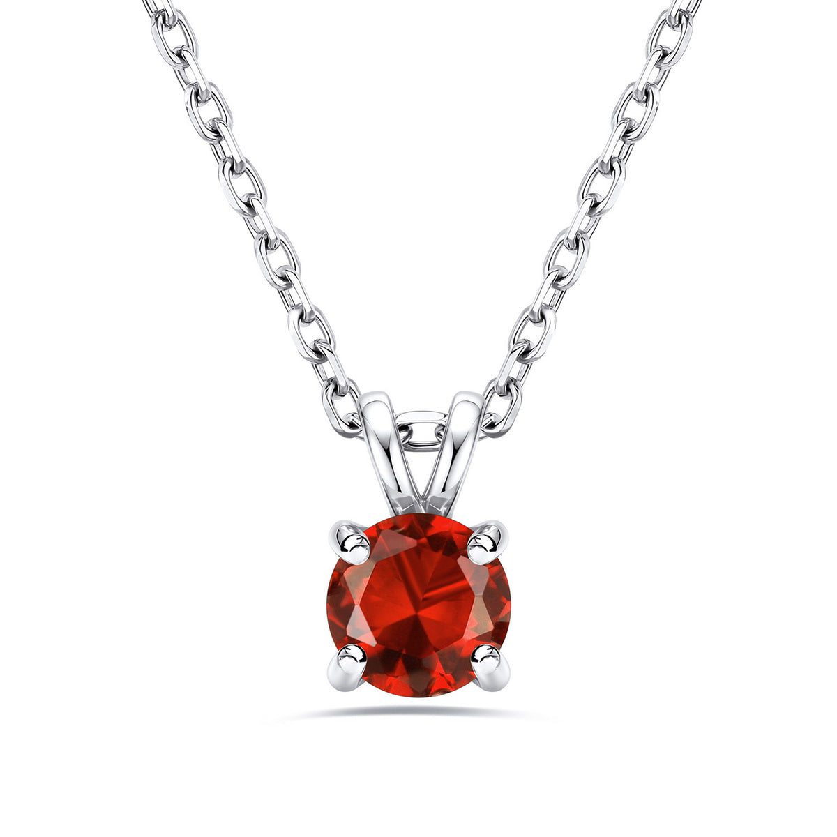 1CT Solitaire July Birthstone Necklace For Women on a white background