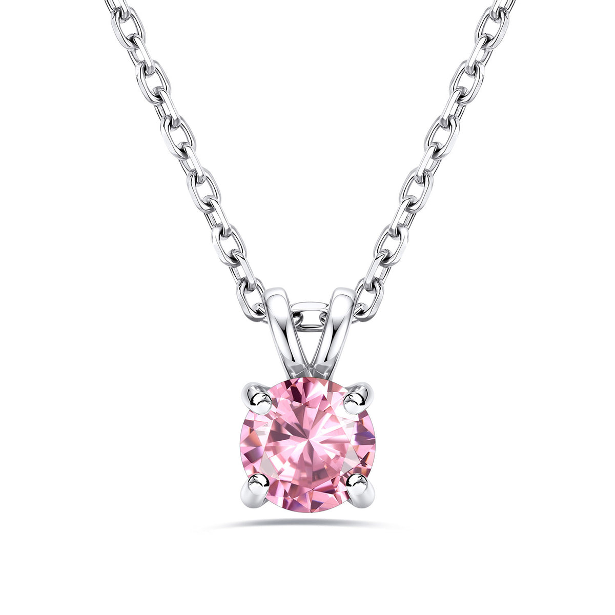 1CT Solitaire October Birthstone Necklace For Women on a white background