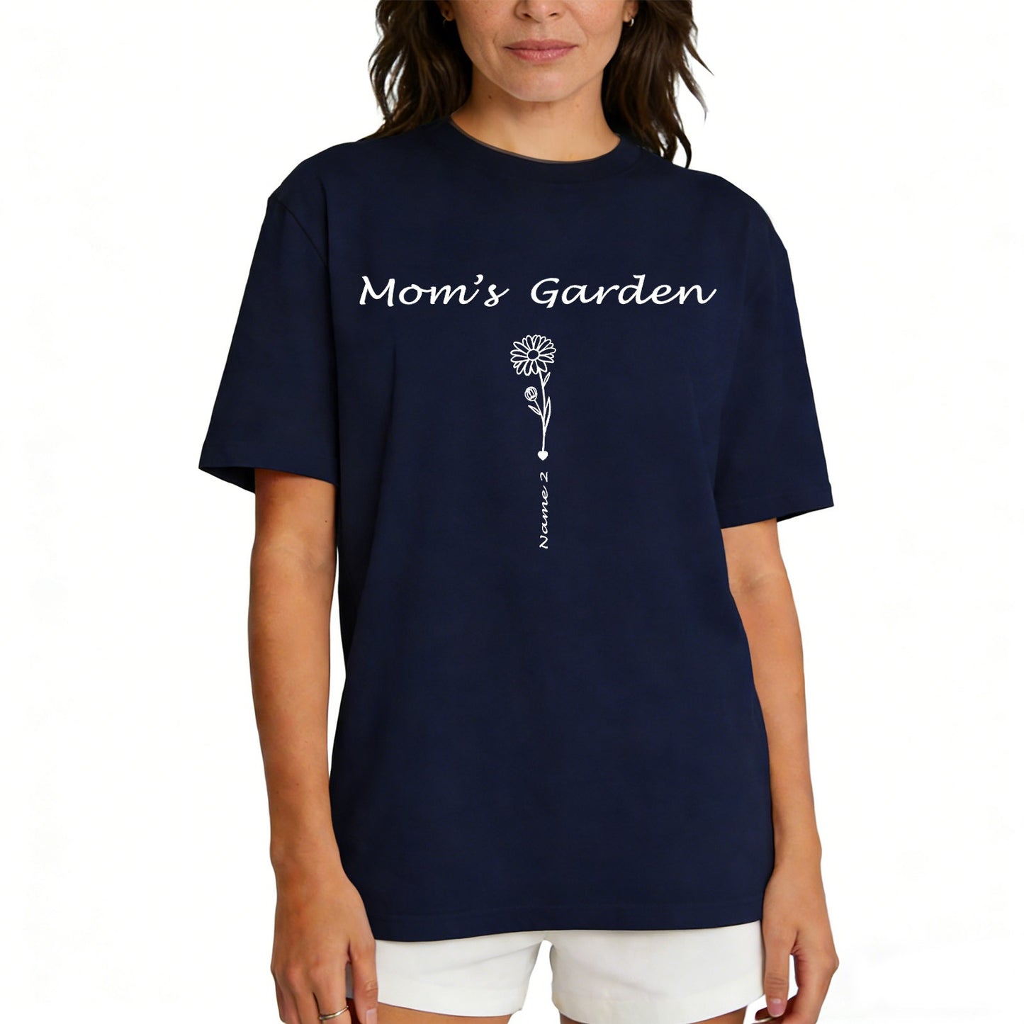 Custom Name Garden Flower T Shirt for Mom 1-5 Names