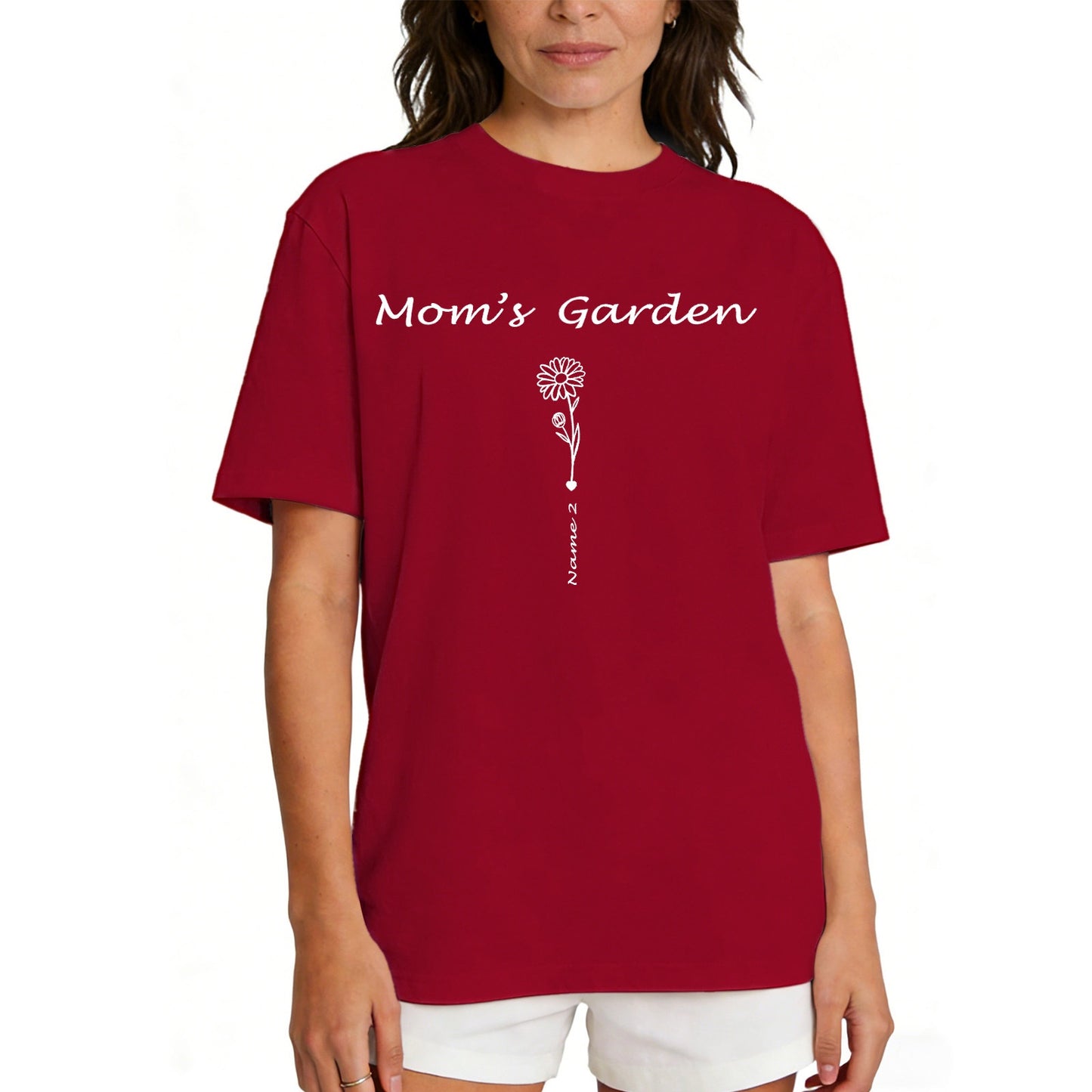 Custom Name Garden Flower T Shirt for Mom 1-5 Names
